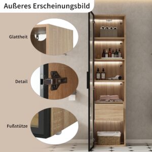 wohnli-moebel-suche-800001068888-1 VITRINENSCHRANK in Holzoptik 40/34.5/165 cm Holzwerkstoff, Glas Urban Meuble Möbel > Schränke > Vitrinen Braun