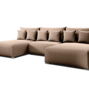 wohnli-moebel-suche-800001071542 Wohnli Möbelsuche - WOHNLANDSCHAFT Ederra U Beige Stoff 300/190/91 cm – großes Sofa mit Schlaffunktion