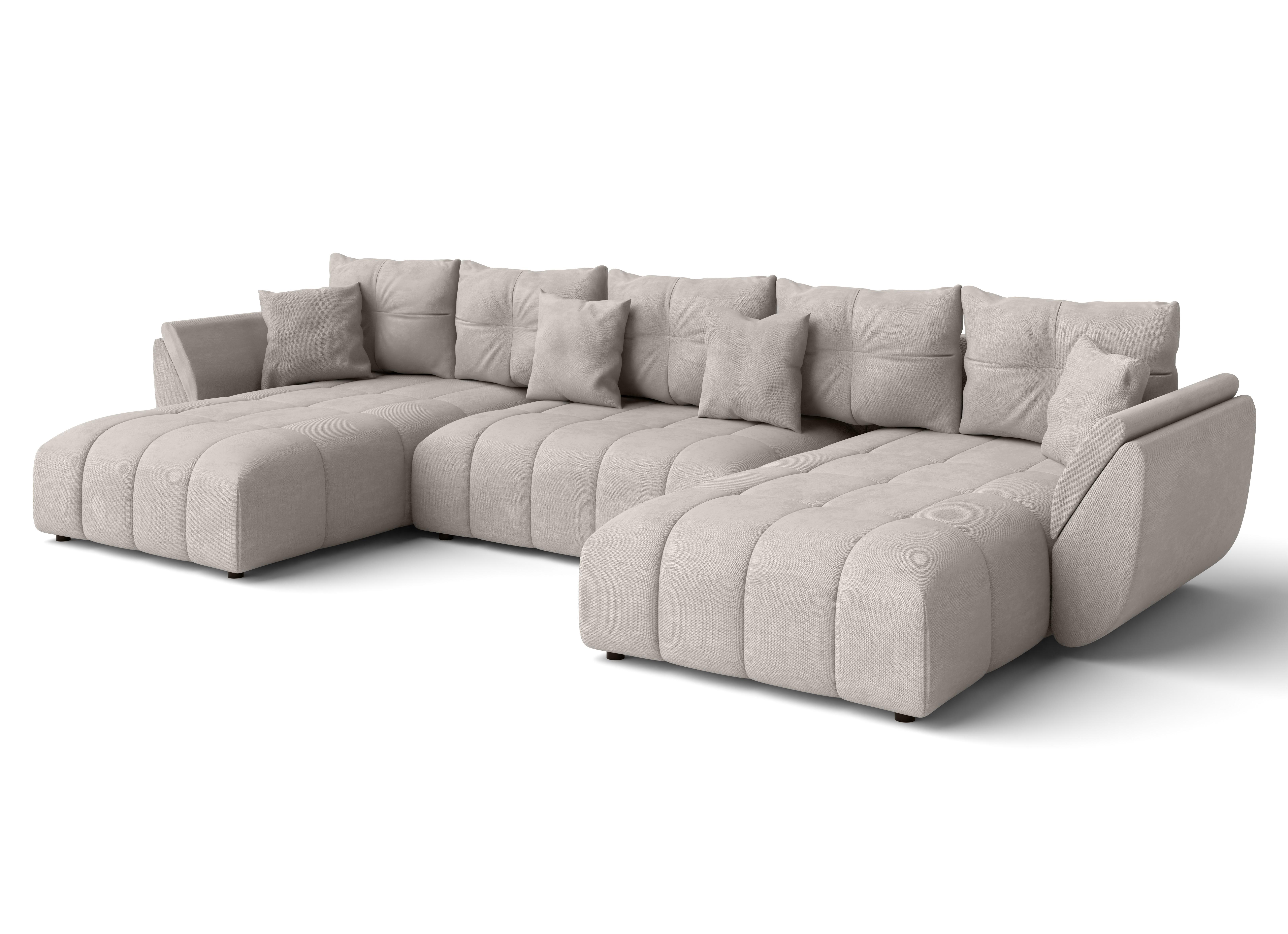 Wohnli Möbelsuche - WOHNLANDSCHAFT Antalya Beige 382/190/91 cm – Sofa mit Bettfunktion