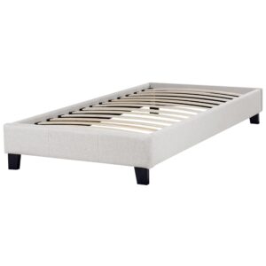 wohnli-moebel-suche-800001072949-1 POLSTERBETT Grau-Dunkler Holzfarbton 90-200 cm Roanne Textil Beliani Möbel > Betten > Polsterbetten Grau
