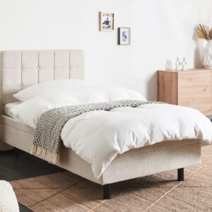 wohnli-moebel-suche-800001072979-1 POLSTERBETT verstellbar 80x200 cm Beige Duke Textil Beliani Möbel > Betten > Polsterbetten Beige