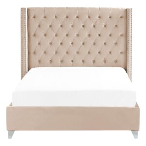 wohnli-moebel-suche-800001072983-1 POLSTERBETT mit Lattenrost 140x200 cm Beige Lubbon Textil Beliani Möbel > Betten > Polsterbetten Beige