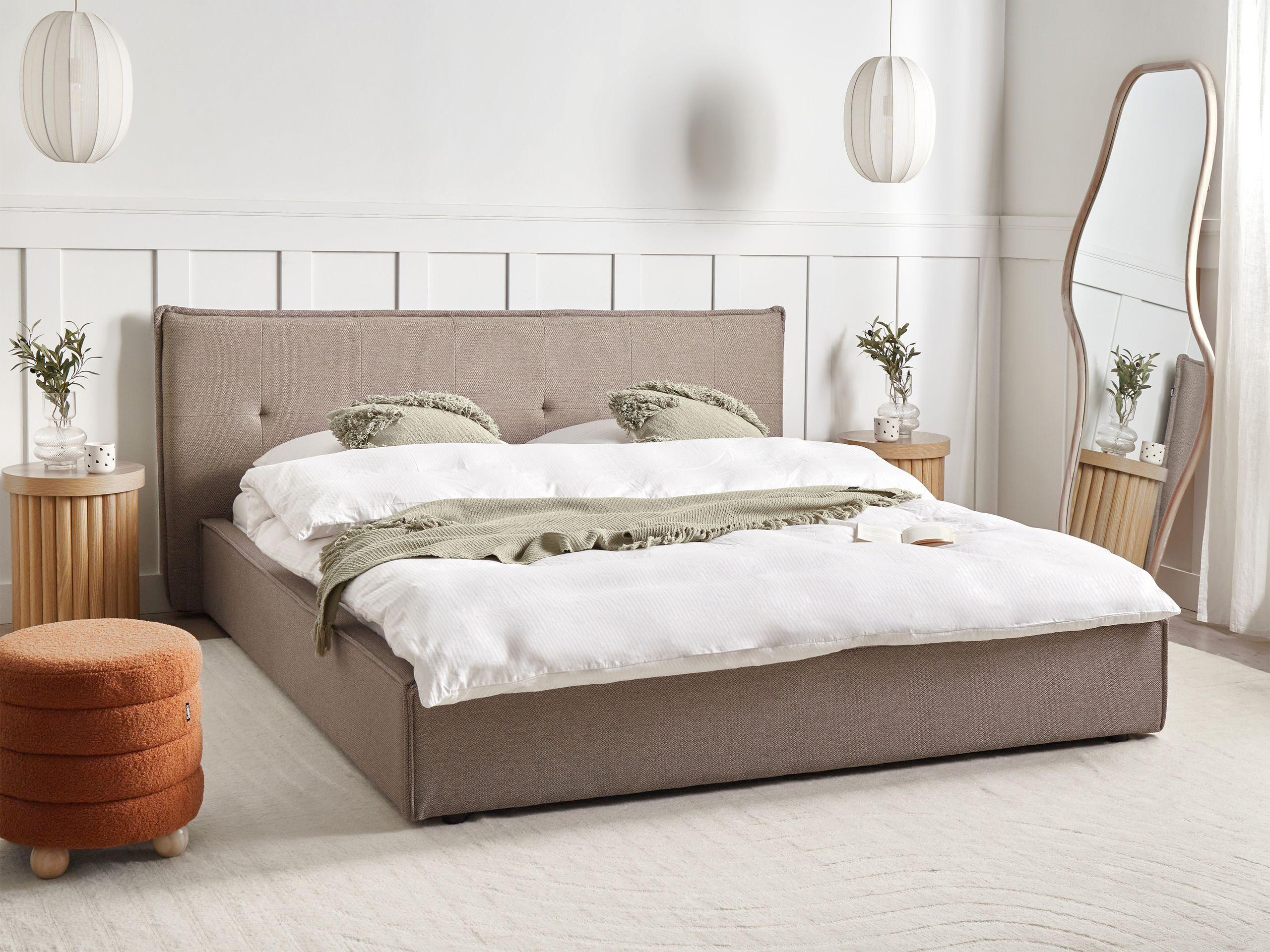 wohnli-moebel-suche-800001072988-1 WASSERBETT 180x200 cm Beige Lestre Textil Beliani Möbel > Betten Taupe