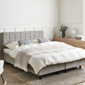 wohnli-moebel-suche-800001072989-1 POLSTERBETT verstellbar 160x200 cm Grau Duke Textil Beliani Möbel > Betten > Polsterbetten Grau