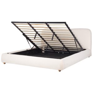 wohnli-moebel-suche-800001072995-1 POLSTERBETT Weiß 180x200 cm Blagnac Textil Beliani Möbel > Betten > Polsterbetten Weiß