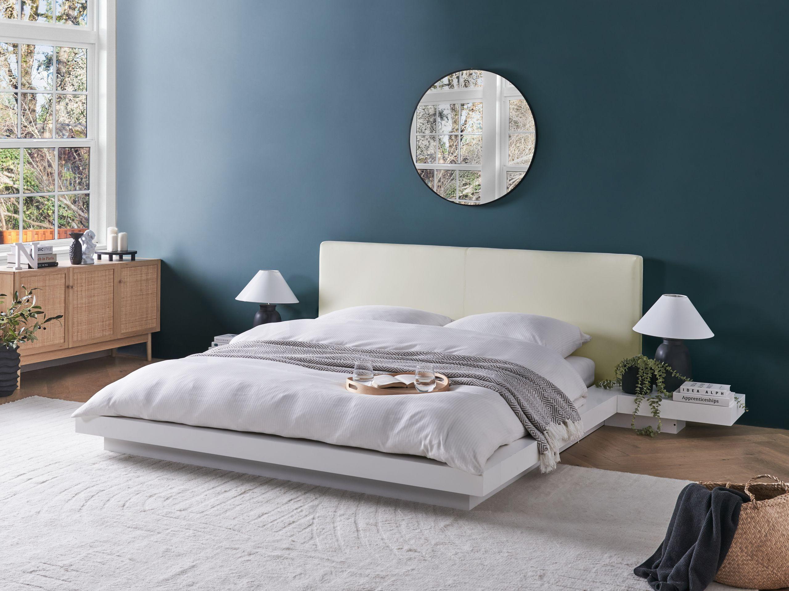 BETT mit Lattenrost 160x200 cm Weiß Zen Holzwerkstoff Beliani Möbel > Betten Weiß
