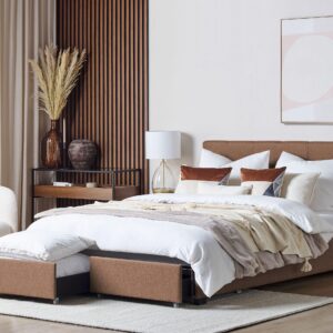 POLSTERBETT180X200 cm Braun La Rochelle Textil Beliani Möbel > Betten > Polsterbetten Braun