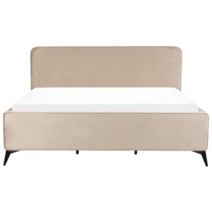 POLSTERBETT mit Lattenrost 180x200 cm Beige Valognes Textil Beliani Möbel > Betten > Polsterbetten Taupe
