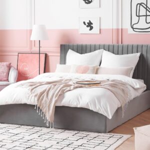 POLSTERBETT 160x200 cm Grau Vion Textil Beliani Möbel > Betten > Polsterbetten Grau