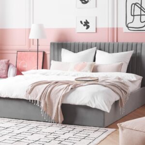 wohnli-moebel-suche-800001073031-1 POLSTERBETT 180x200 cm Grau Vion Textil Beliani Möbel > Betten > Polsterbetten Grau