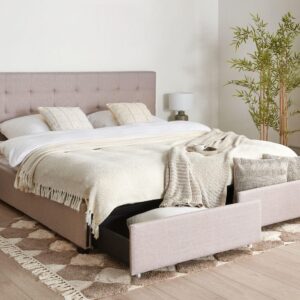 POLSTERBETT180X200 cm Grau La Rochelle Textil Beliani Möbel > Betten > Polsterbetten Grau