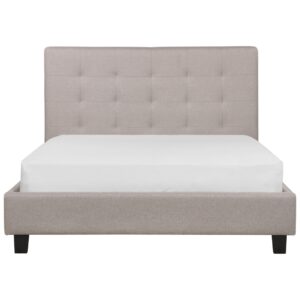 wohnli-moebel-suche-800001073038-1 BETT mit Lattenrost 140x200 cm Grau La Rochelle Textil Beliani Möbel > Betten > Polsterbetten Grau