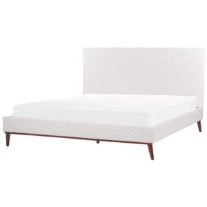 wohnli-moebel-suche-800001073064-1 POLSTERBETT mit Lattenrost 180x200 cm Weiß Bayonne Textil Beliani Möbel > Betten > Polsterbetten Weiß