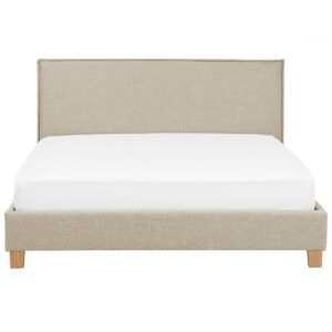 POLSTERBETT mit Lattenrost 180x200 cm Beige Sennez Textil Beliani Möbel > Betten > Polsterbetten Beige