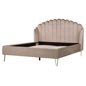 wohnli-moebel-suche-800001073141-1 POLSTERBETT mit Lattenrost 160x200 cm Beige Ambillou Textil Beliani Möbel > Betten > Polsterbetten Taupe