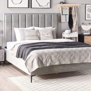 wohnli-moebel-suche-800001073160-1 POLSTERBETT 180x200 cm Grau Sezanne Textil Beliani Möbel > Betten > Polsterbetten Grau