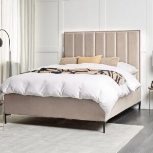 wohnli-moebel-suche-800001073162-1 POLSTERBETT 140x200 cm Beige Sezanne Textil Beliani Möbel > Betten > Polsterbetten Taupe