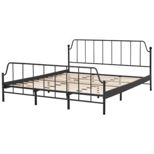 wohnli-moebel-suche-800001073174-1 BETT mit Lattenrost 180x200 cm Schwarz Mauressac Metall Beliani Möbel > Betten Schwarz