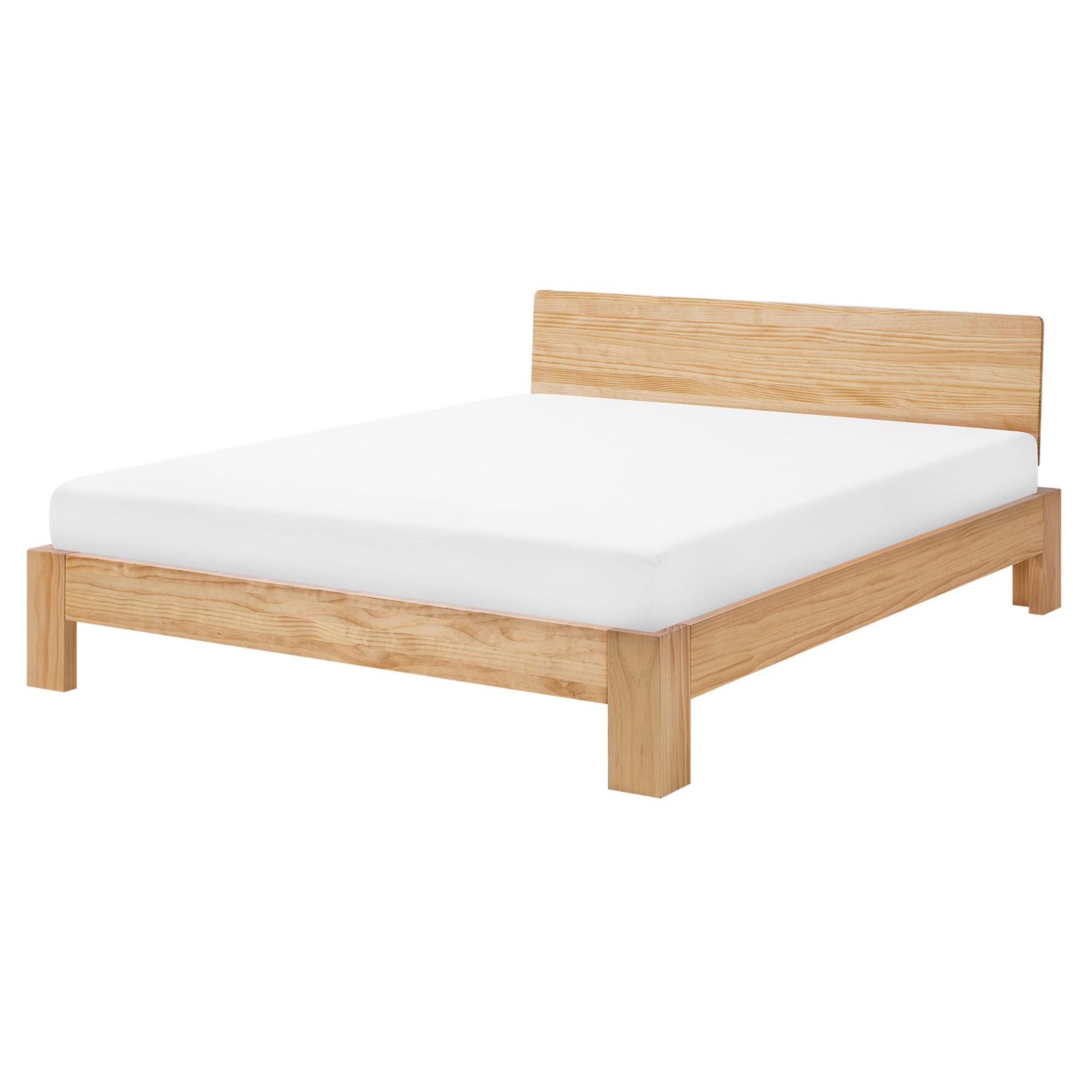 Wohnli Möbelsuche - BETT mit Lattenrost 160x200 cm Heller Holzfarbton Royan