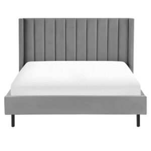 wohnli-moebel-suche-800001073246-1 BETT mit Lattenrost 160x200 cm Grau Villette Textil Beliani Möbel > Betten Grau