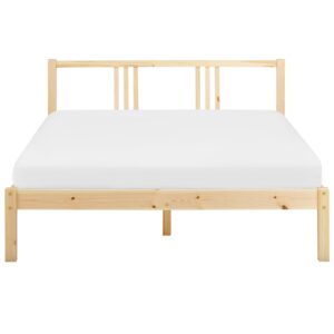 wohnli-moebel-suche-800001073286-1 BETT mit Lattenrost 140x200 cm Heller Holzfarbton Vannes Holz Beliani Möbel > Betten Braun