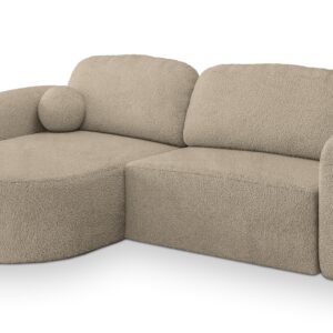Wohnli Möbelsuche - ECKSOFA AMILIA L-S Beige Boucle-Stoff mit Schlaffunktion