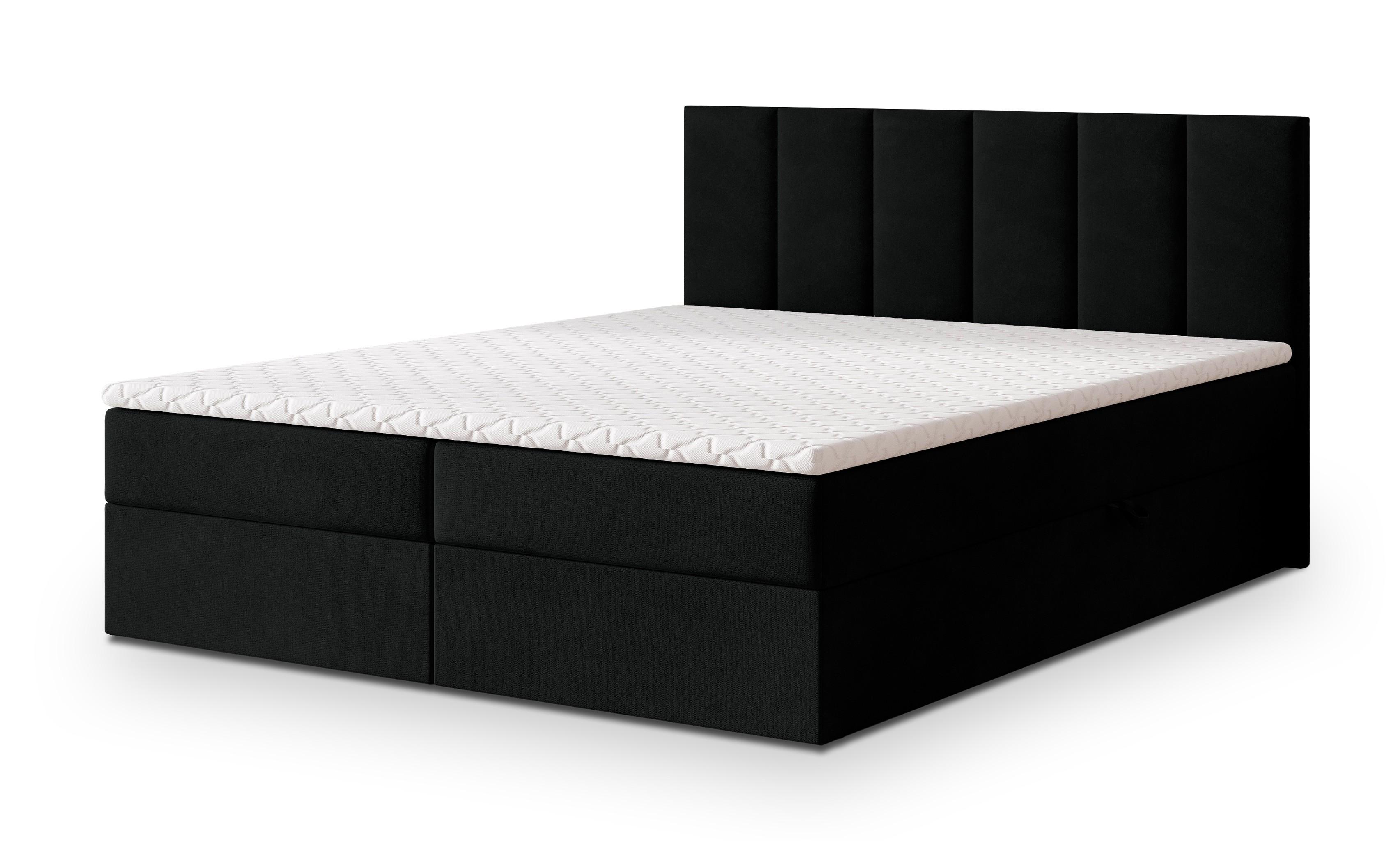 wohnli-moebel-suche-800001076800 Wohnli Möbelsuche - BOXBETT MERIL 140x200 cm mit Matratze und Topper - Schwarz