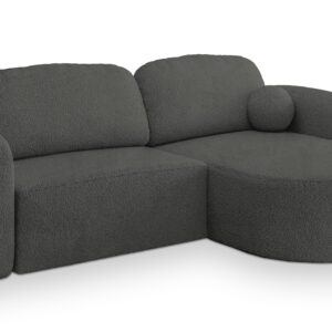 Wohnli Möbelsuche - ECKSOFA AMILIA R-S Grau Boucle-Stoff mit Schlaffunktion