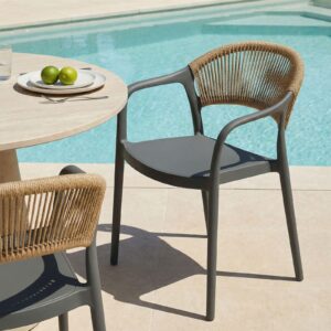 GARTENSTUHL NARCISO 6er-Set grau Textil IDIMEX Garten & Outdoor > Gartenmöbel > Gartenstühle Grau