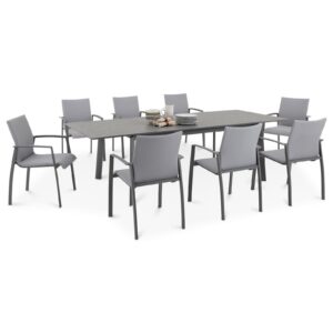 Wohnli Möbelsuche - GARTENMÖBEL SET VERANO 9er Set anthrazit