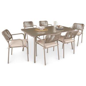 Wohnli Möbelsuche - GARTENMÖBEL SET VOLONTE 7er Set braun