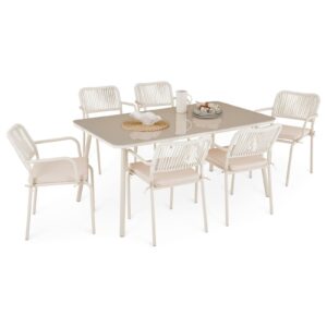 Wohnli Möbelsuche - GARTENMÖBEL SET VOLONTE 7er Set beige