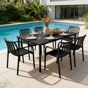 wohnli-moebel-suche-800001079091-1 GARTENMÖBEL SET TULIPANO 7er Set schwarz Metall, Metall IDIMEX Garten & Outdoor > Gartenmöbel > Gartenmöbel-Sets Schwarz