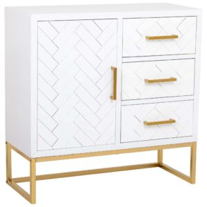 Wohnli Möbelsuche - KOMMODE mit 1 tür und 3 schubladen aus holz und metall 80x34x80 cm
