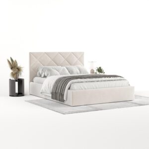 wohnli-moebel-suche-800001082296-1 POLSTERBETT Torno 160/200 cm Creme im Paros Stoff Textil AltaBeds Möbel > Betten > Polsterbetten Weiß