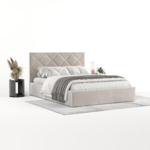 wohnli-moebel-suche-800001082305-1 POLSTERBETT Torno 180/200 cm Hellbeige im Paros Stoff Textil AltaBeds Möbel > Betten > Polsterbetten Beige
