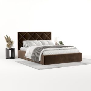 wohnli-moebel-suche-800001082346-1 POLSTERBETT Torno 140/200 cm Braun im Kronos Stoff Textil AltaBeds Möbel > Betten > Polsterbetten Braun