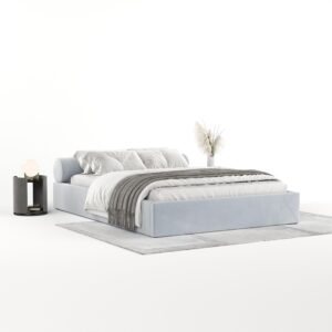 POLSTERBETT Solvo mit Stauraum 140/200 cm Hellgrau im Paros Stoff Textil AltaBeds Möbel > Betten > Polsterbetten Grau