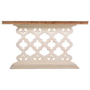 wohnli-moebel-suche-800001084250-1 EINGANGSKONSOLE aus geschnitztem Holz 142x30x79 cmWeiße Holz Wanderlust Möbel > Kommoden & Schubladenschränke > Konsolentische Beige