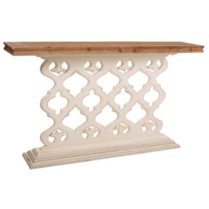 wohnli-moebel-suche-800001084250 Wohnli Möbelsuche - EINGANGSKONSOLE aus geschnitztem Holz 142x30x79 cmWeiße