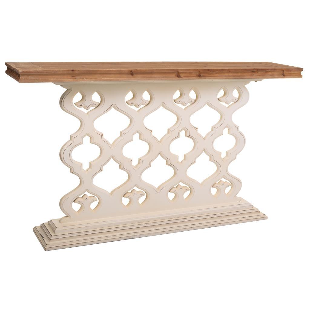 wohnli-moebel-suche-800001084250 Wohnli Möbelsuche - EINGANGSKONSOLE aus geschnitztem Holz 142x30x79 cmWeiße