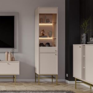 wohnli-moebel-suche-800001085912-1 VITRINE in Beige Holzwerkstoff MASSENO Möbel > Schränke > Vitrinen Beige