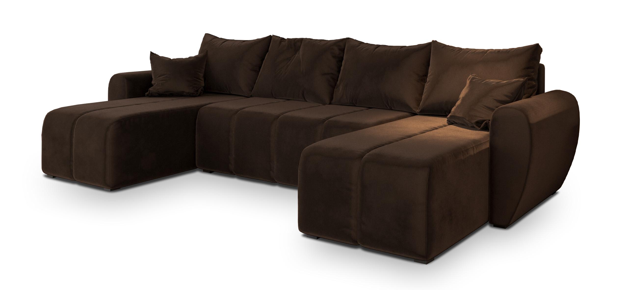 wohnli-moebel-suche-800001085918 Wohnli Möbelsuche - WOHNLANDSCHAFT MADISON U Braun Plüsch-Stoff mit Schlaffunktion