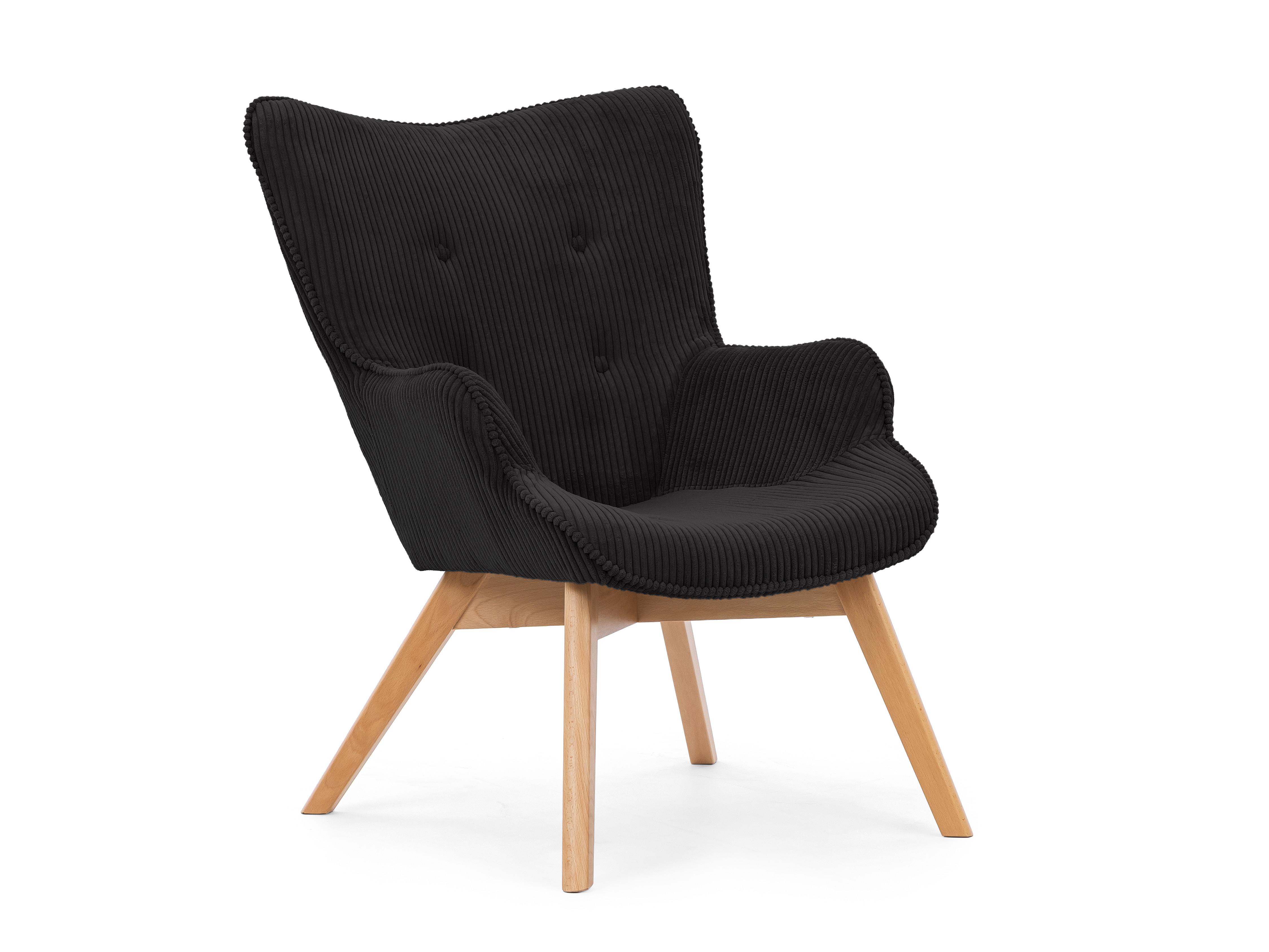 wohnli-moebel-suche-800001088397 Wohnli Möbelsuche - LOUNGESESSEL Lenari Schwarz Cordstoff mit Füßen in Natur