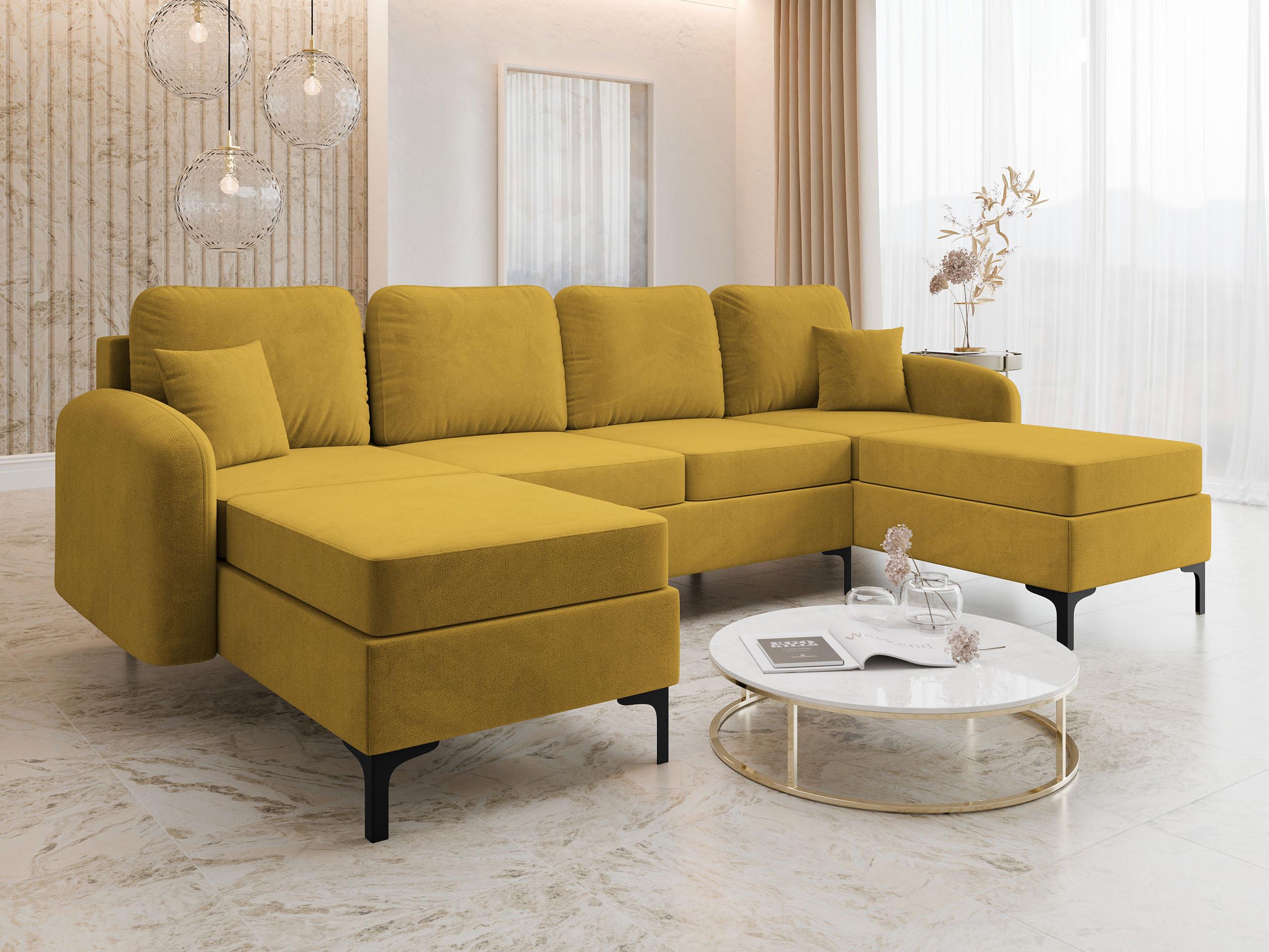 WOHNLANDSCHAFT Venice Textil MIRJAN24 Möbel > Sofas & Couches > Wohnlandschaften > Wohnlandschaften U-Form Braun