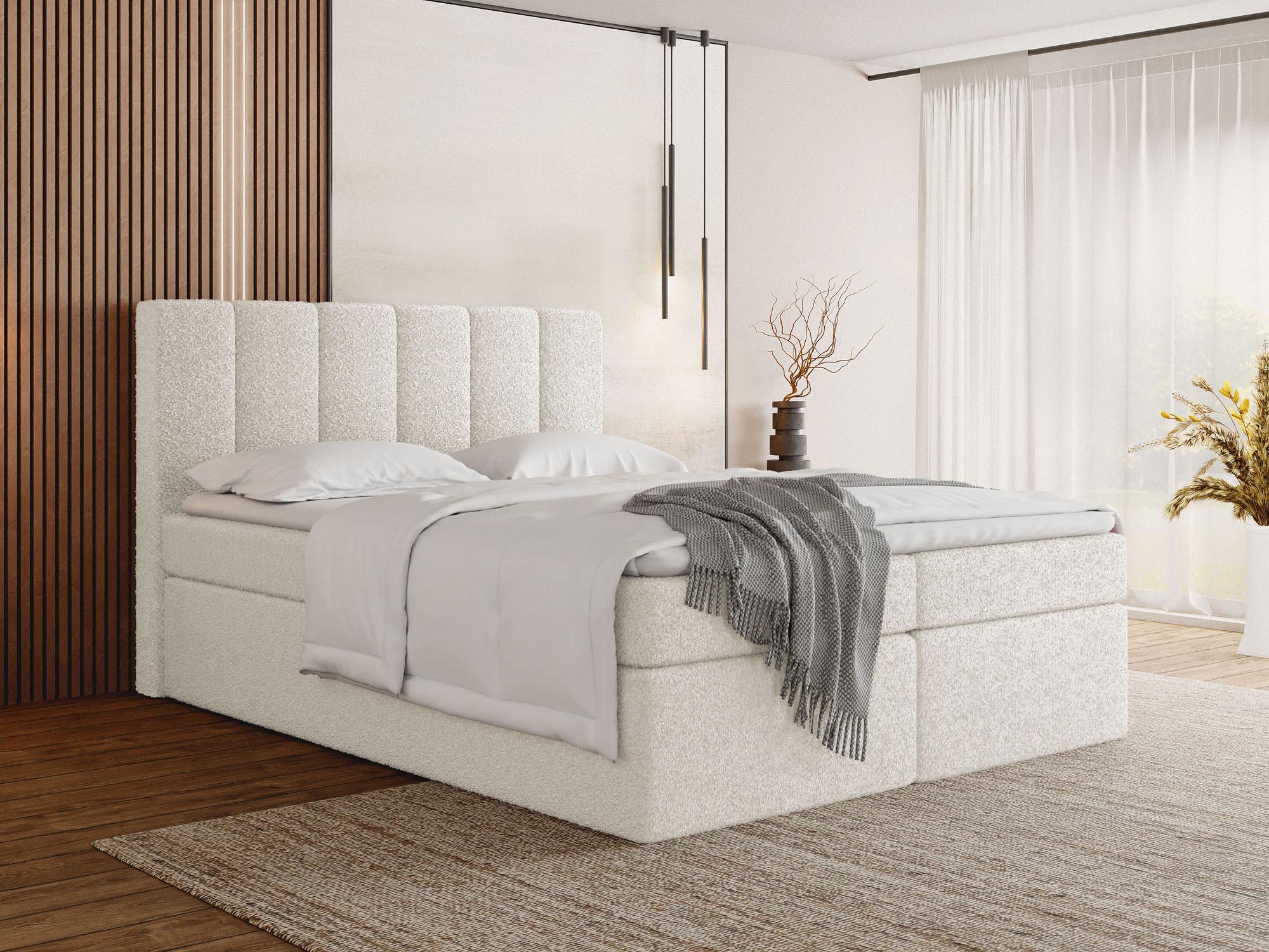 wohnli-moebel-suche-800001090162-1 Boucle Weiß 200/200 cm – 7-Zonen Taschenfederkern-Matratze & Komfortschaum-Topper