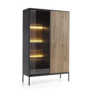 wohnli-moebel-suche-800001092850 Wohnli Möbelsuche - VITRINE SENTIERO 104 / 166 cm mit LED in Schwarz