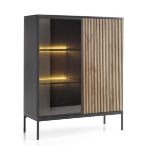 wohnli-moebel-suche-800001092852 Wohnli Möbelsuche - VITRINE SENTIERO 104 / 126 cm mit LED in Schwarz