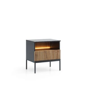 wohnli-moebel-suche-800001092853 Wohnli Möbelsuche - NACHTTISCH SENTIERO 54/56/39 cm mit LED Schwarz