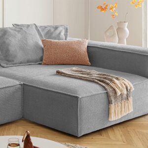 ECKSOFA CARMO Grau Flachgewebe Textil KAWOLA Möbel > Sofas & Couches > Wohnlandschaften > Ecksofas Grau